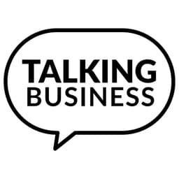Talking Business Logo is a speech bubble with the text Talking Business in its centre